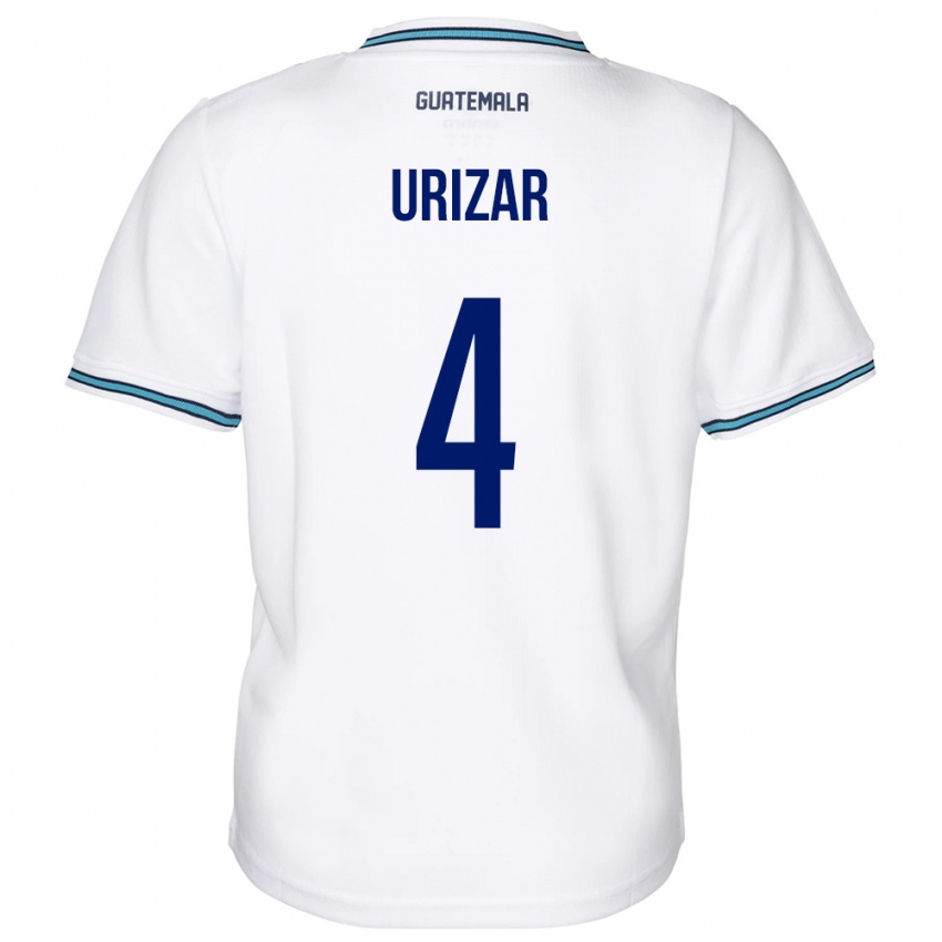 Børn Guatemala Jeshua Urizar #4 Hvid Hjemmebane Spillertrøjer 24-26 Trøje T-Shirt