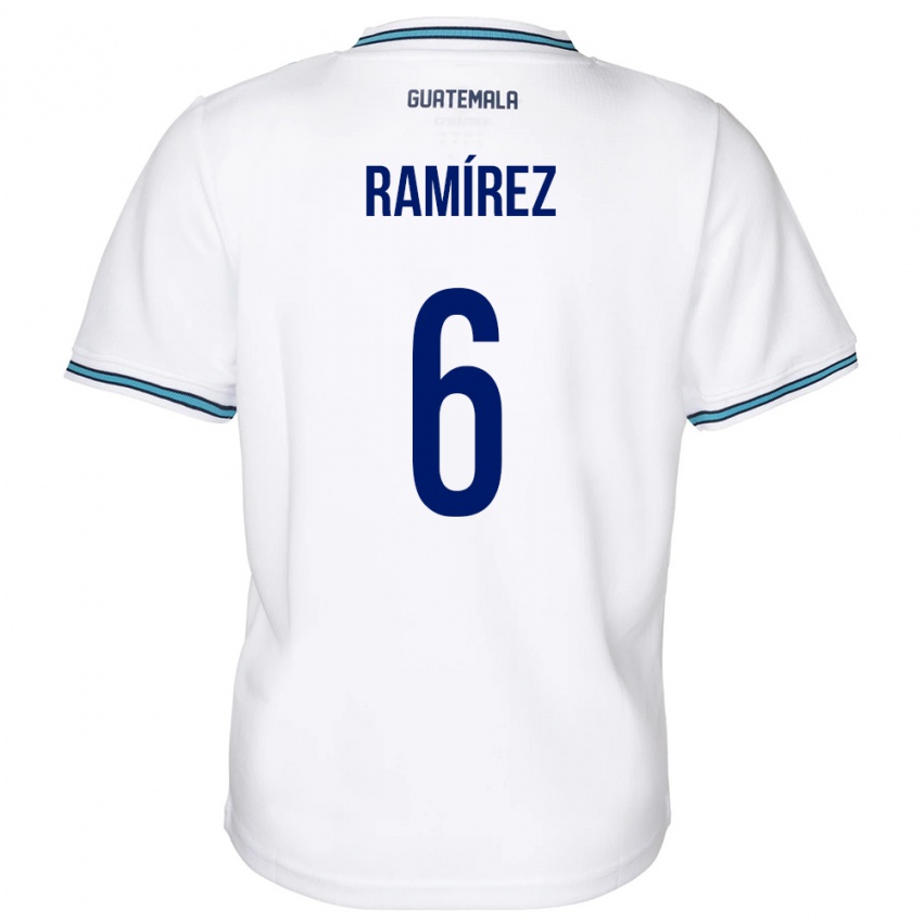 Børn Guatemala Kevin Ramírez #6 Hvid Hjemmebane Spillertrøjer 24-26 Trøje T-Shirt