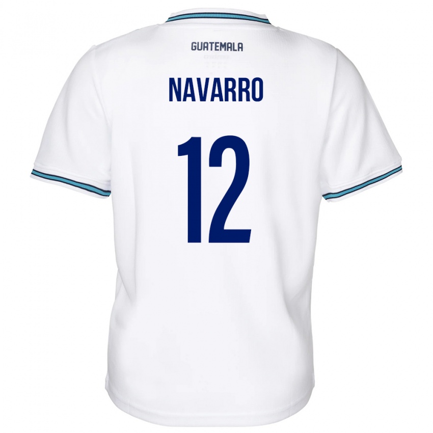 Børn Guatemala Kenderson Navarro #12 Hvid Hjemmebane Spillertrøjer 24-26 Trøje T-Shirt