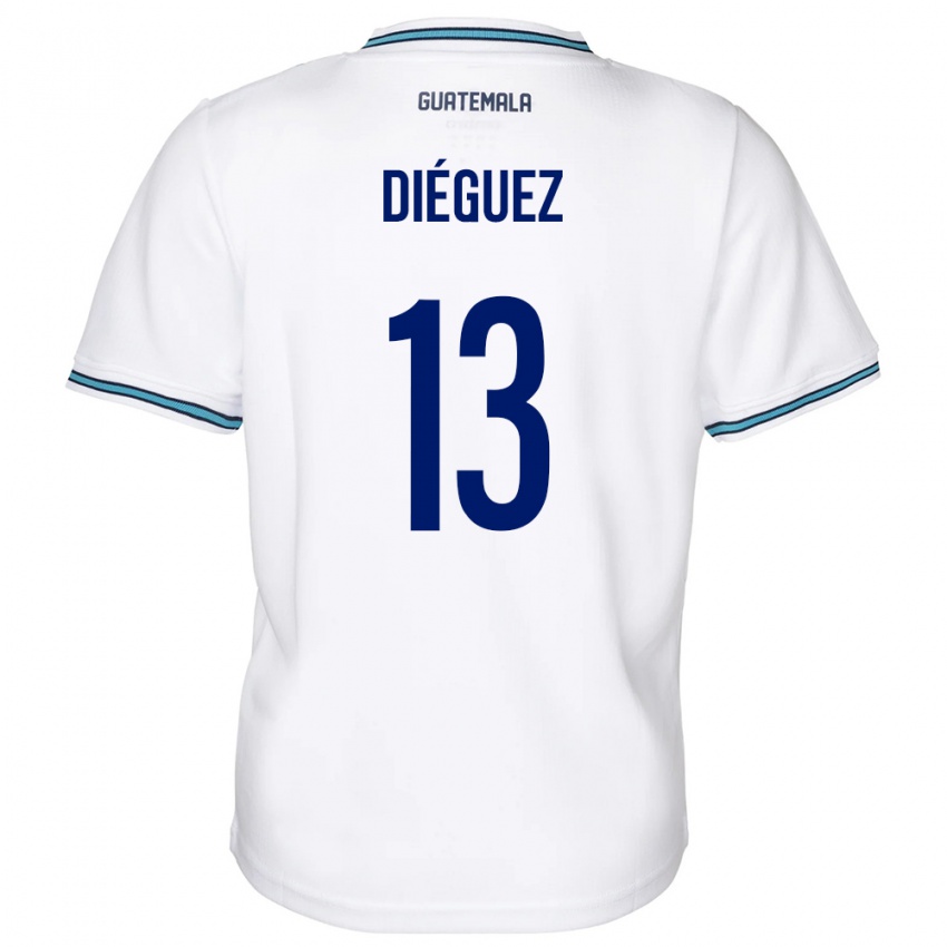 Børn Guatemala Jonathan Diéguez #13 Hvid Hjemmebane Spillertrøjer 24-26 Trøje T-Shirt