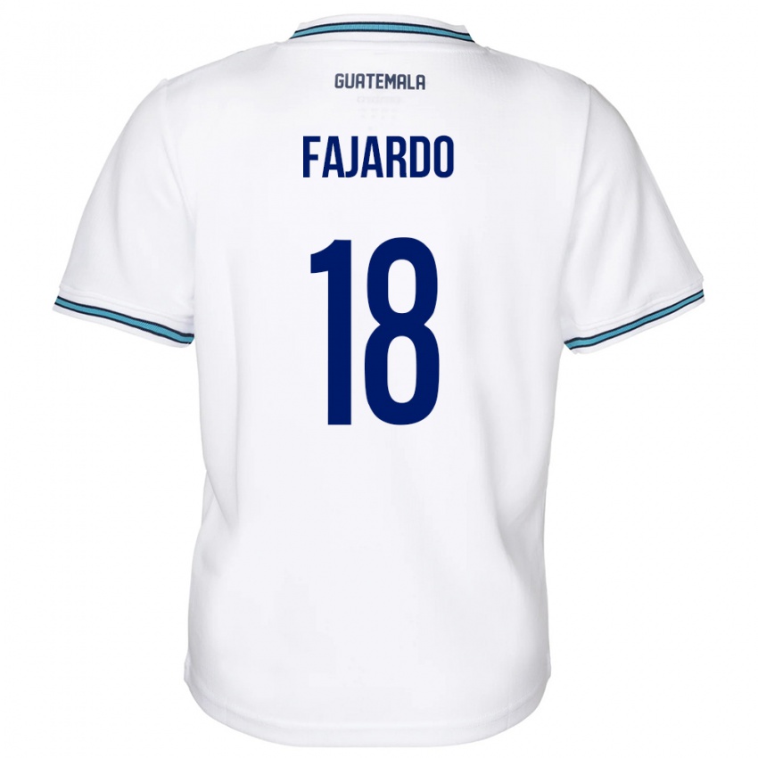 Børn Guatemala William Fajardo #18 Hvid Hjemmebane Spillertrøjer 24-26 Trøje T-Shirt