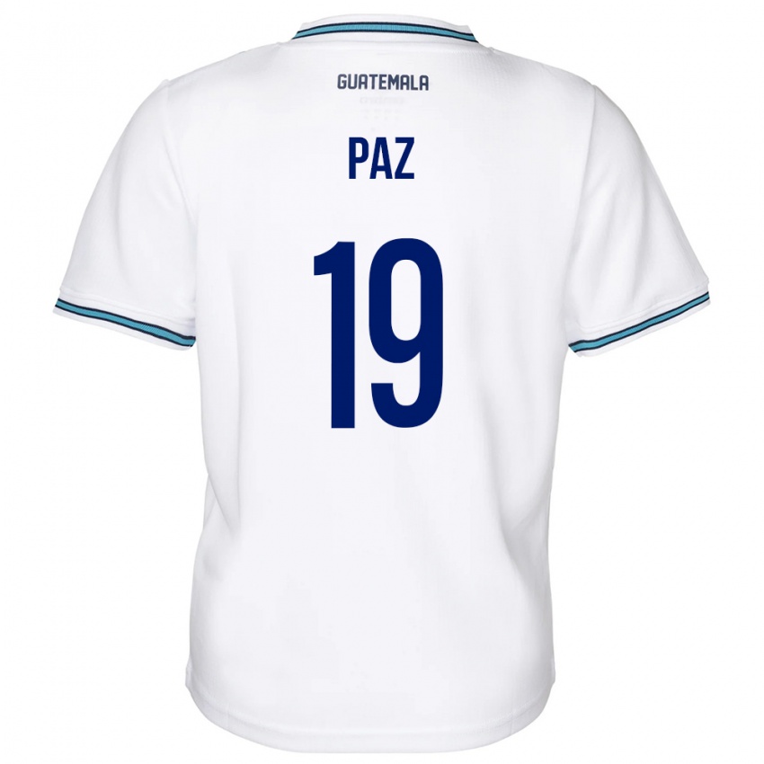 Børn Guatemala Vidal Paz #19 Hvid Hjemmebane Spillertrøjer 24-26 Trøje T-Shirt