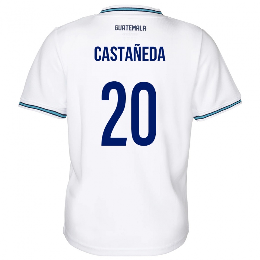 Børn Guatemala Brayam Castañeda #20 Hvid Hjemmebane Spillertrøjer 24-26 Trøje T-Shirt