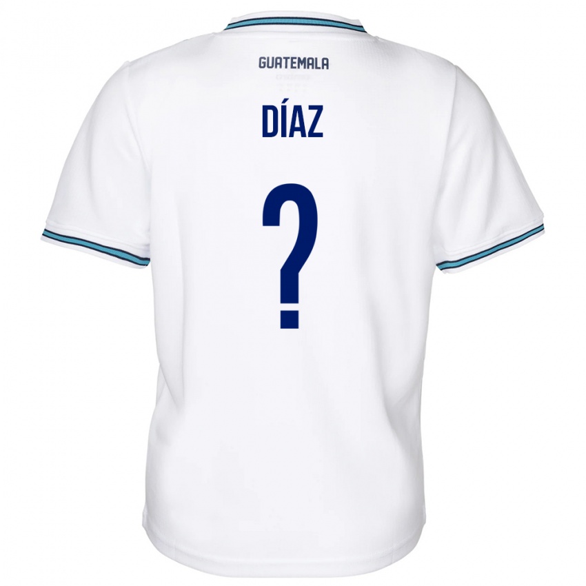 Børn Guatemala Hendryck Díaz #0 Hvid Hjemmebane Spillertrøjer 24-26 Trøje T-Shirt