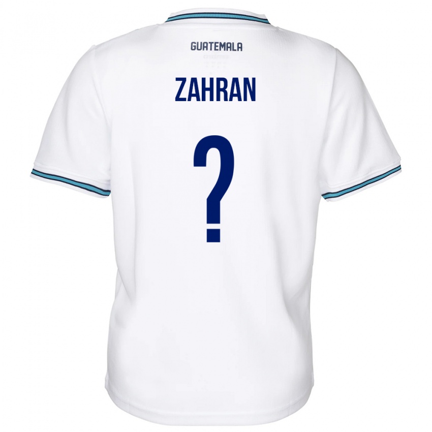 Børn Guatemala William Zahran #0 Hvid Hjemmebane Spillertrøjer 24-26 Trøje T-Shirt