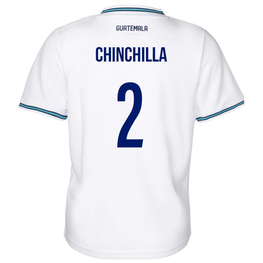 Børn Guatemala Nicolás Chinchilla #2 Hvid Hjemmebane Spillertrøjer 24-26 Trøje T-Shirt