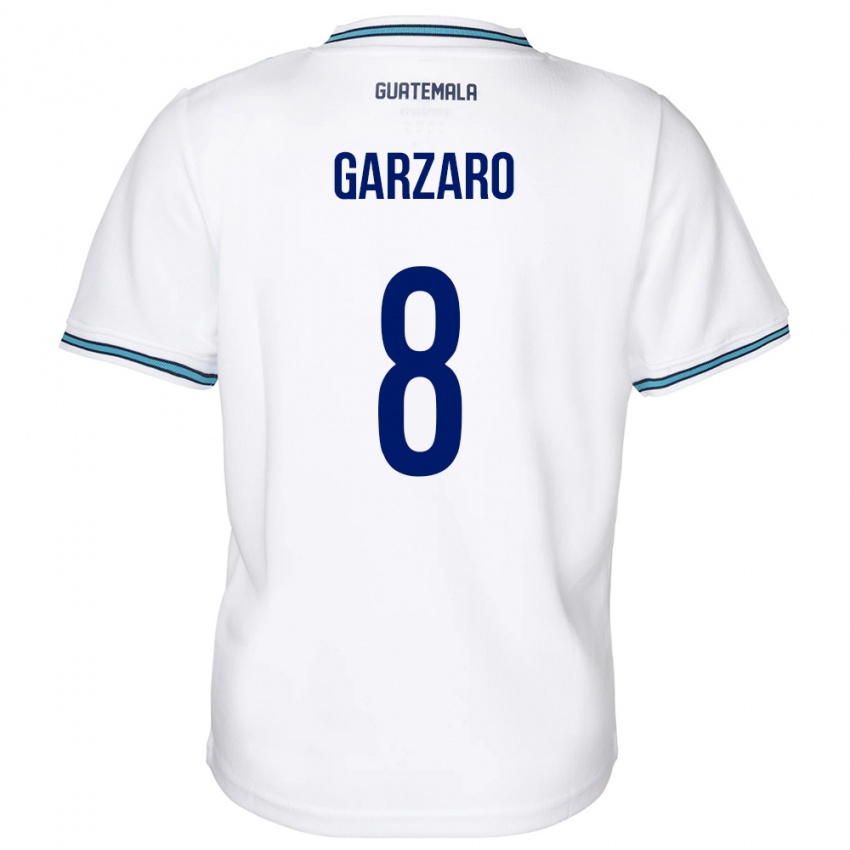 Børn Guatemala Santiago Garzaro #8 Hvid Hjemmebane Spillertrøjer 24-26 Trøje T-Shirt