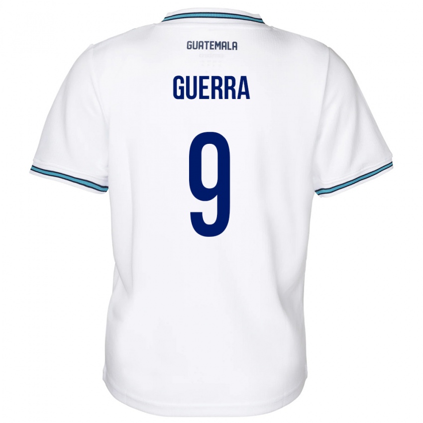 Børn Guatemala Oseas Guerra #9 Hvid Hjemmebane Spillertrøjer 24-26 Trøje T-Shirt