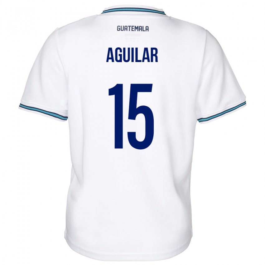 Børn Guatemala Carlos Aguilar #15 Hvid Hjemmebane Spillertrøjer 24-26 Trøje T-Shirt