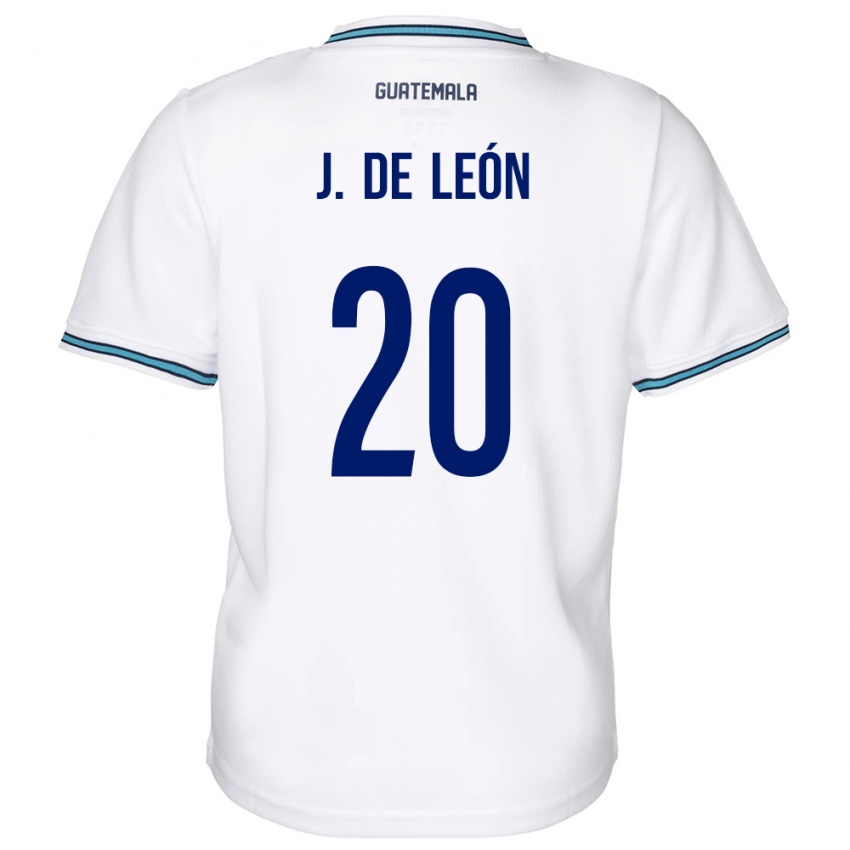 Børn Guatemala Jorge De León #20 Hvid Hjemmebane Spillertrøjer 24-26 Trøje T-Shirt