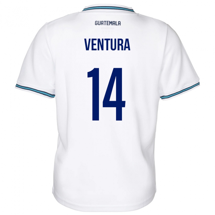 Børn Guatemala Madelyn Ventura #14 Hvid Hjemmebane Spillertrøjer 24-26 Trøje T-Shirt