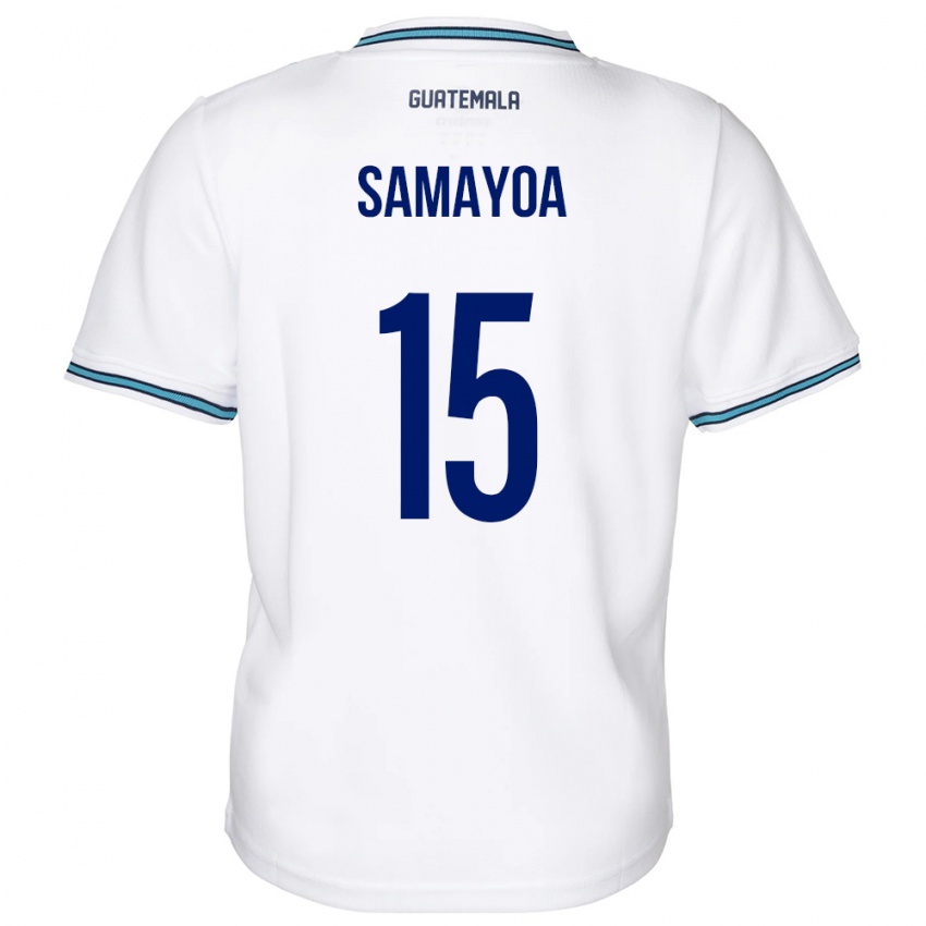 Børn Guatemala Giselle Samayoa #15 Hvid Hjemmebane Spillertrøjer 24-26 Trøje T-Shirt