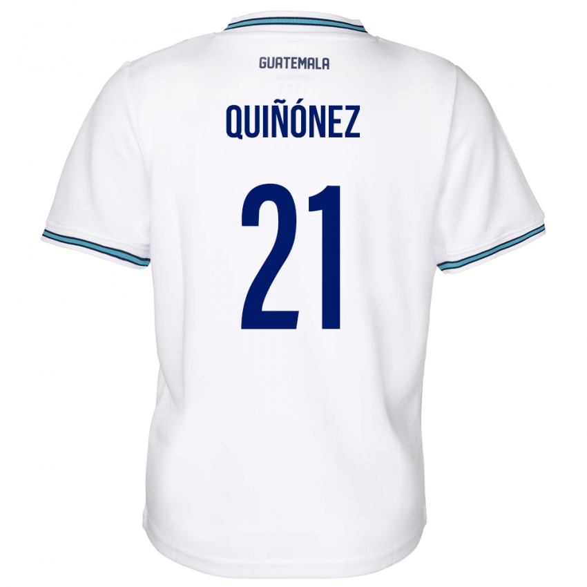 Børn Guatemala Andrea Quiñónez #21 Hvid Hjemmebane Spillertrøjer 24-26 Trøje T-Shirt