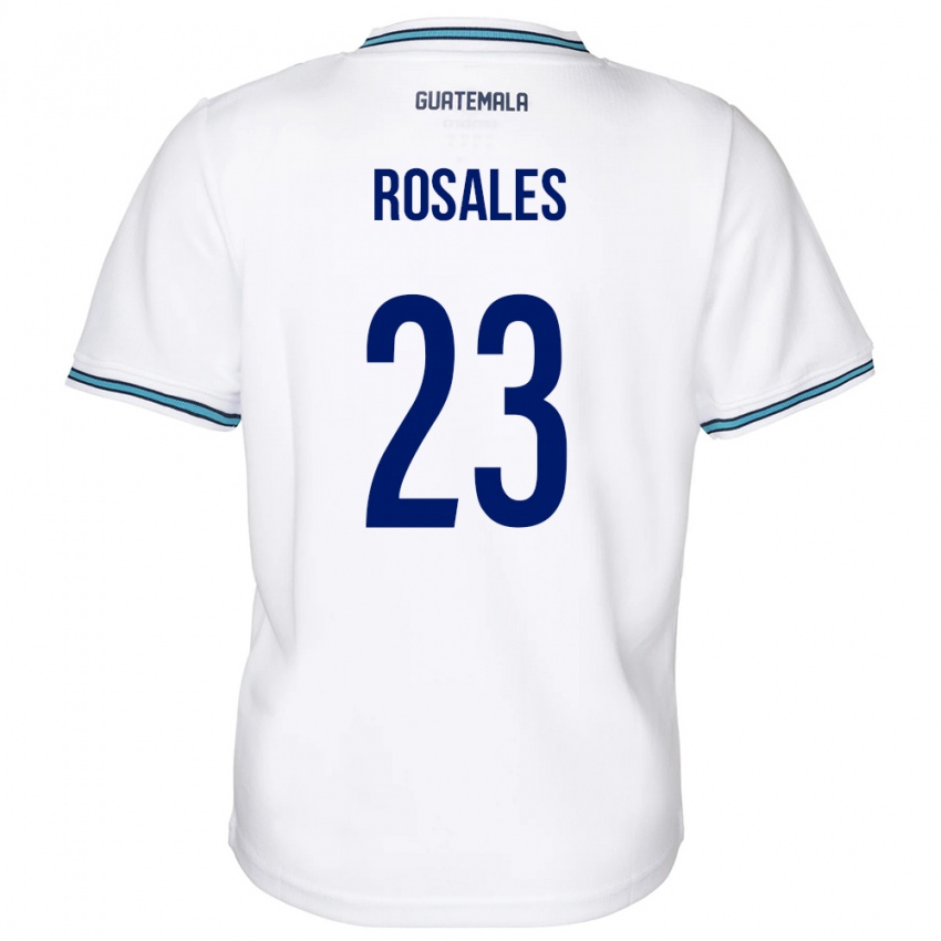 Børn Guatemala Yareni Rosales #23 Hvid Hjemmebane Spillertrøjer 24-26 Trøje T-Shirt