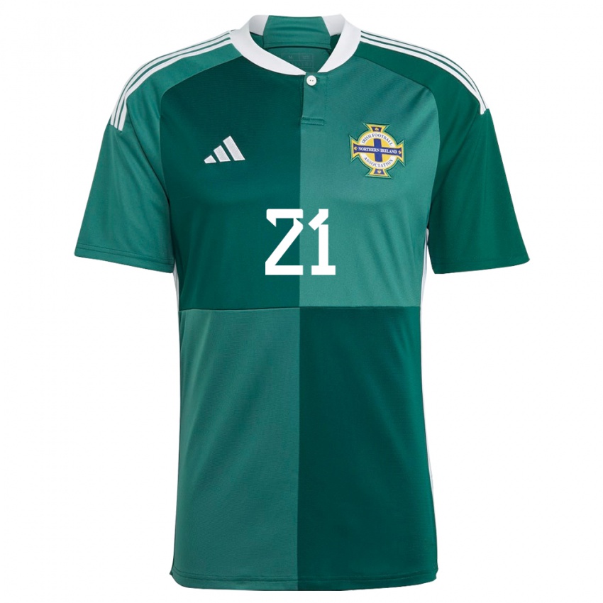 Børn Nordirland Josh Magennis #21 Grøn Hjemmebane Spillertrøjer 24-26 Trøje T-Shirt