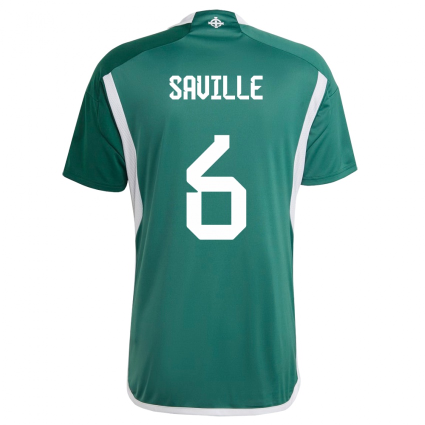 Børn Nordirland George Saville #6 Grøn Hjemmebane Spillertrøjer 24-26 Trøje T-Shirt