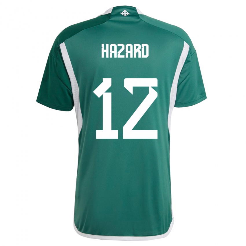 Børn Nordirland Conor Hazard #12 Grøn Hjemmebane Spillertrøjer 24-26 Trøje T-Shirt