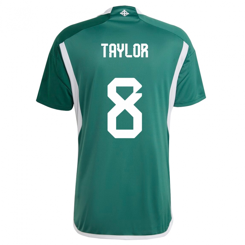 Børn Nordirland Dale Taylor #8 Grøn Hjemmebane Spillertrøjer 24-26 Trøje T-Shirt