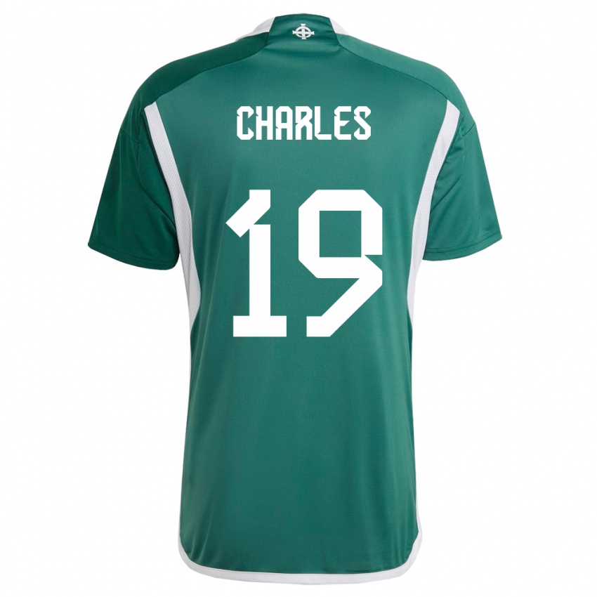 Børn Nordirland Shea Charles #19 Grøn Hjemmebane Spillertrøjer 24-26 Trøje T-Shirt