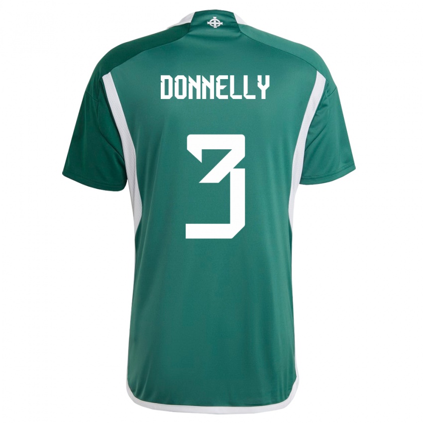 Børn Nordirland Aaron Donnelly #3 Grøn Hjemmebane Spillertrøjer 24-26 Trøje T-Shirt