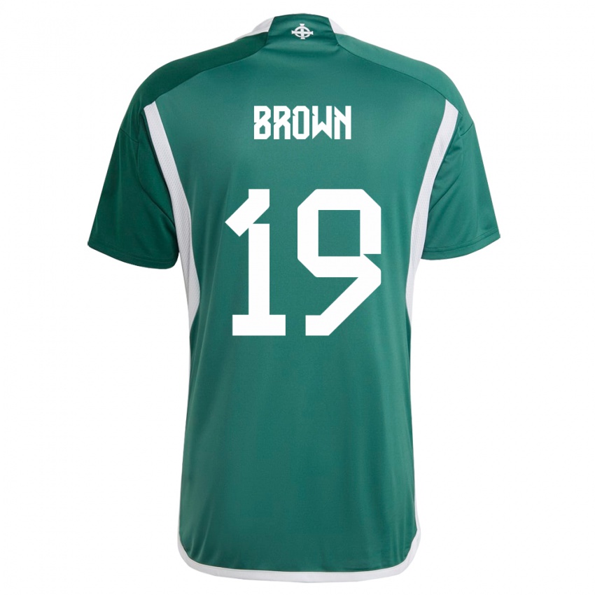 Børn Nordirland Sean Brown #19 Grøn Hjemmebane Spillertrøjer 24-26 Trøje T-Shirt