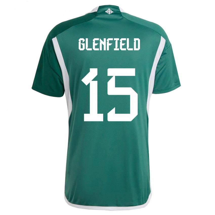 Børn Nordirland Sam Glenfield #15 Grøn Hjemmebane Spillertrøjer 24-26 Trøje T-Shirt