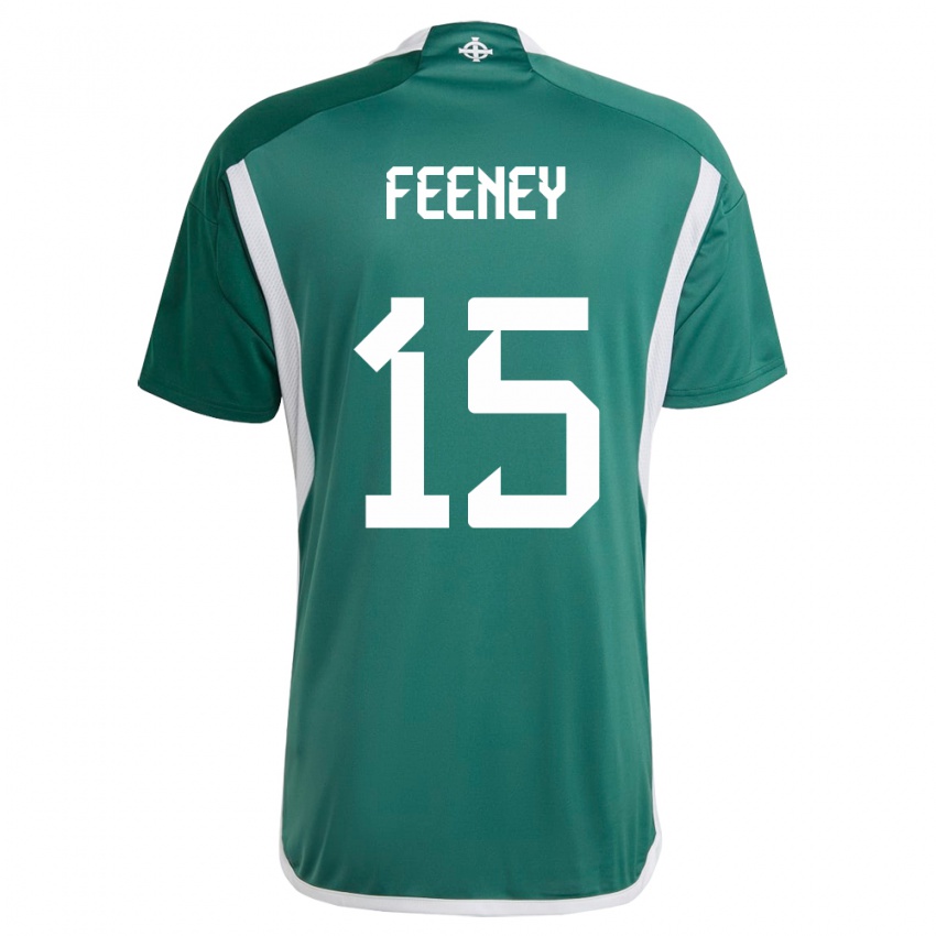 Børn Nordirland George Feeney #15 Grøn Hjemmebane Spillertrøjer 24-26 Trøje T-Shirt