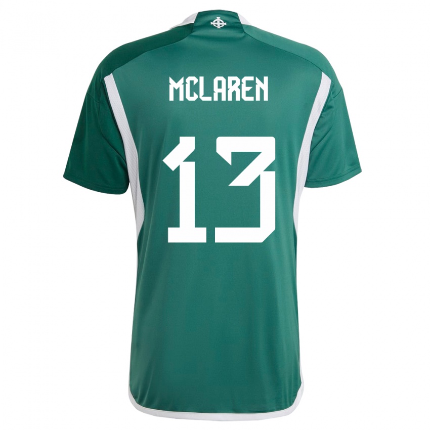 Børn Nordirland Rachel Mclaren #13 Grøn Hjemmebane Spillertrøjer 24-26 Trøje T-Shirt