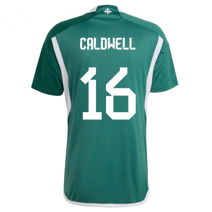 Børn Nordirland Nadene Caldwell #16 Grøn Hjemmebane Spillertrøjer 24-26 Trøje T-Shirt