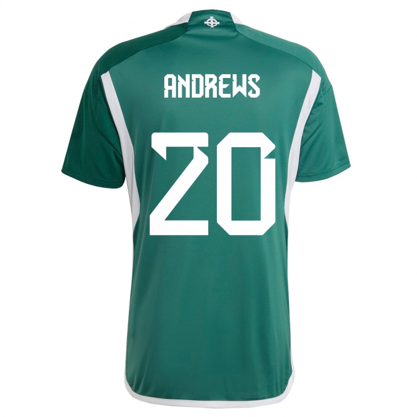 Børn Nordirland Joely Andrews #20 Grøn Hjemmebane Spillertrøjer 24-26 Trøje T-Shirt