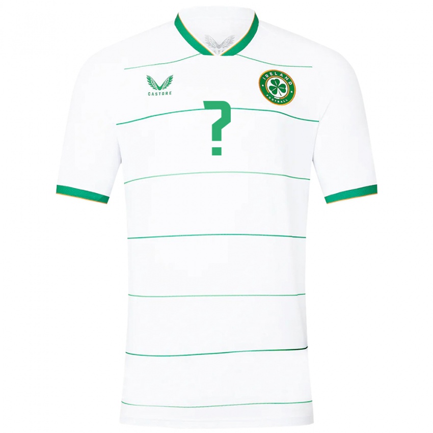 Børn Irland Tony Springett #0 Hvid Udebane Spillertrøjer 24-26 Trøje T-Shirt