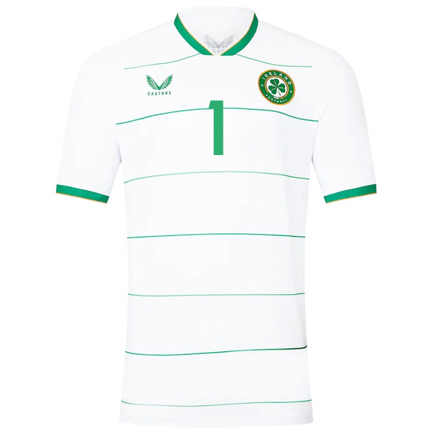 Børn Irland Tiernan Brooks #1 Hvid Udebane Spillertrøjer 24-26 Trøje T-Shirt