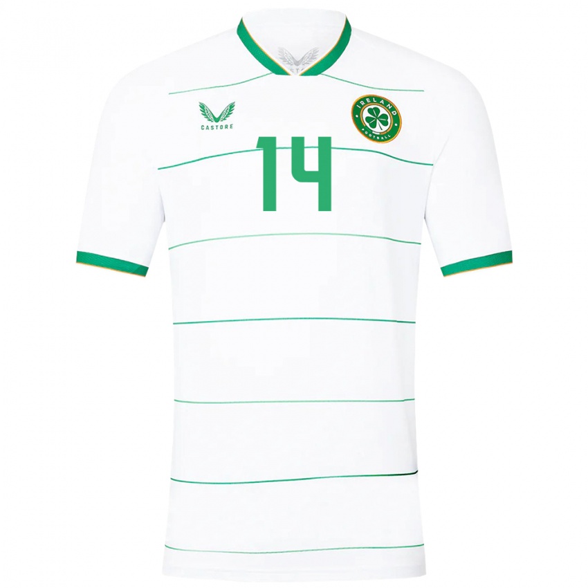 Børn Irland Joseph Gibbard #14 Hvid Udebane Spillertrøjer 24-26 Trøje T-Shirt