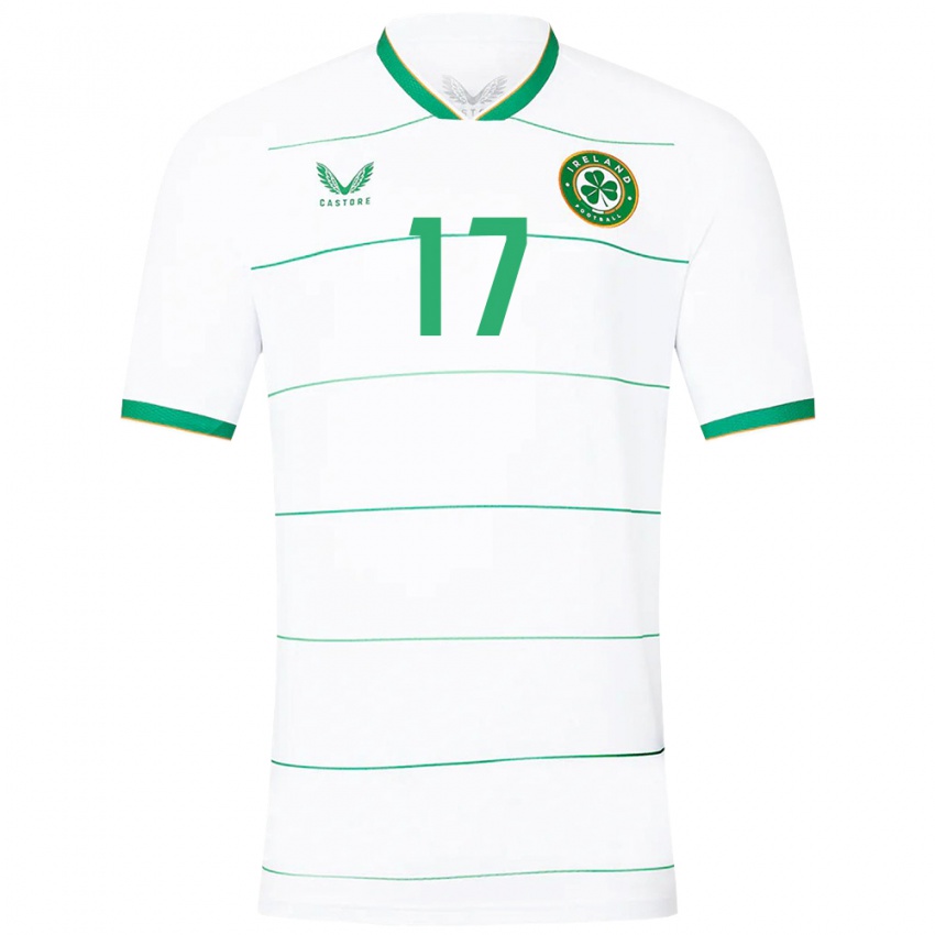 Børn Irland Tom Lonergan #17 Hvid Udebane Spillertrøjer 24-26 Trøje T-Shirt