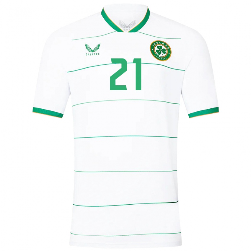 Børn Irland Sean Grehan #21 Hvid Udebane Spillertrøjer 24-26 Trøje T-Shirt