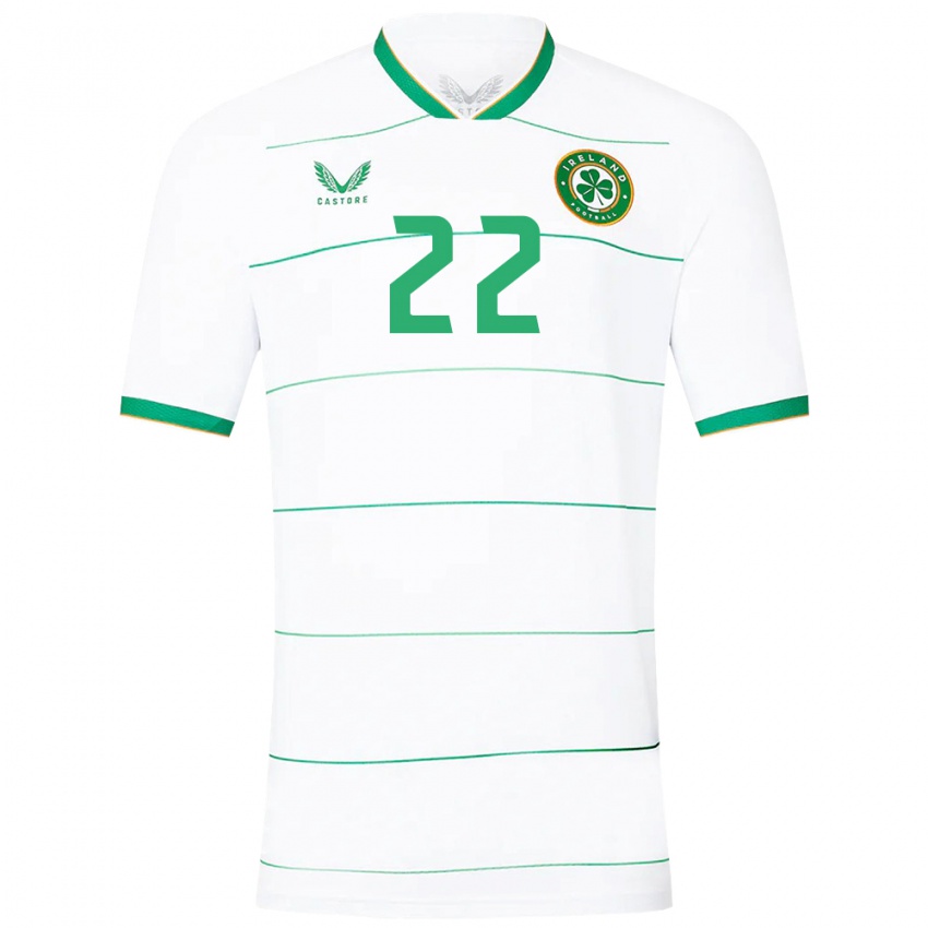 Børn Irland Connor O'riordan #22 Hvid Udebane Spillertrøjer 24-26 Trøje T-Shirt