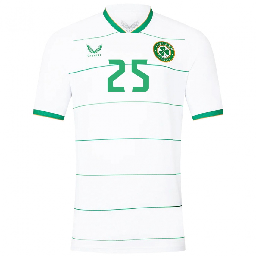 Børn Irland Claire O'riordan #25 Hvid Udebane Spillertrøjer 24-26 Trøje T-Shirt