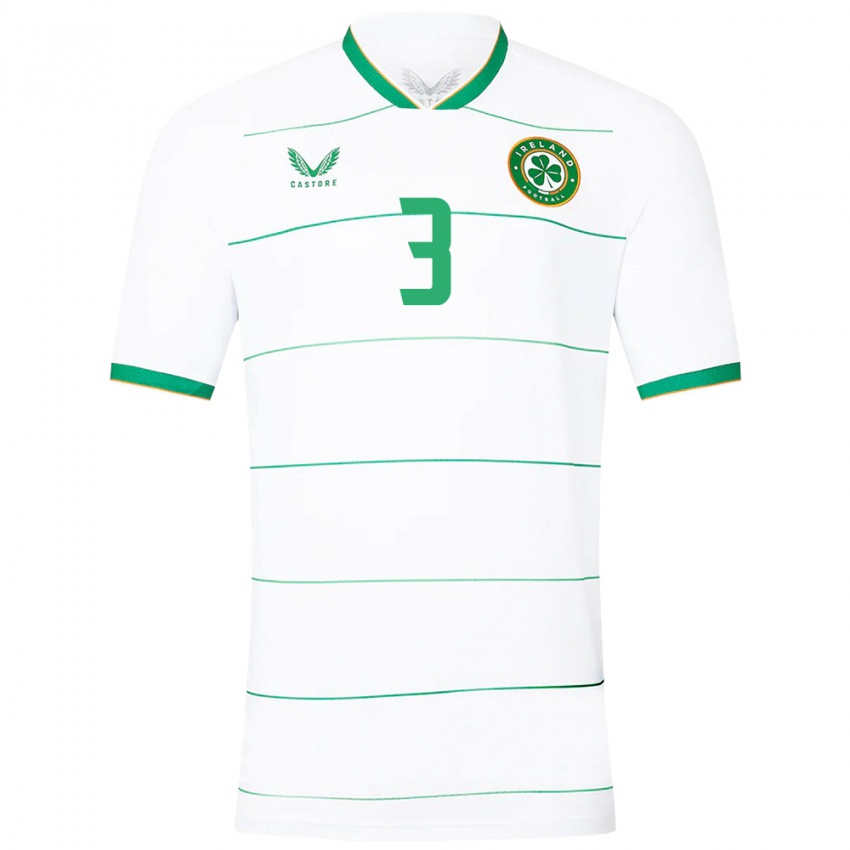 Børn Irland Tayo Adaramola #3 Hvid Udebane Spillertrøjer 24-26 Trøje T-Shirt