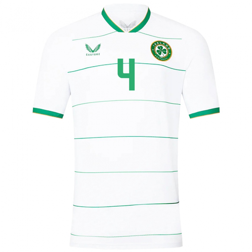 Børn Irland Anselmo García Macnulty #4 Hvid Udebane Spillertrøjer 24-26 Trøje T-Shirt