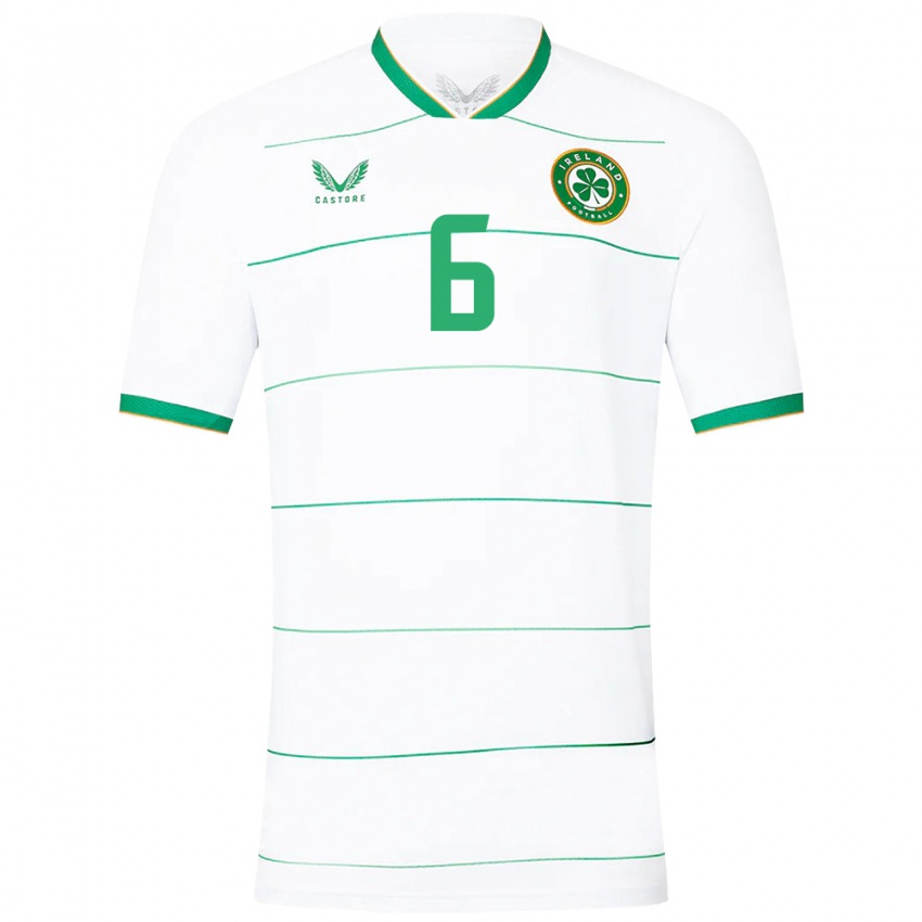 Børn Irland Josh Cullen #6 Hvid Udebane Spillertrøjer 24-26 Trøje T-Shirt