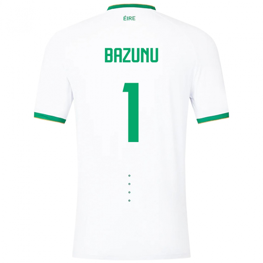 Børn Irland Gavin Bazunu #1 Hvid Udebane Spillertrøjer 24-26 Trøje T-Shirt