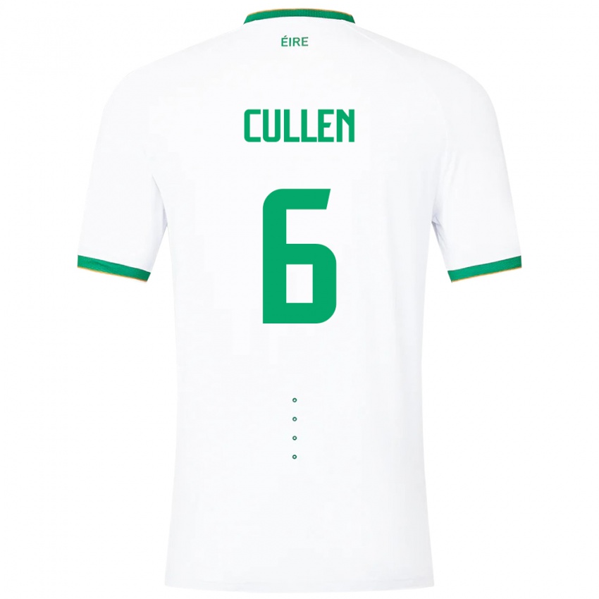 Børn Irland Josh Cullen #6 Hvid Udebane Spillertrøjer 24-26 Trøje T-Shirt