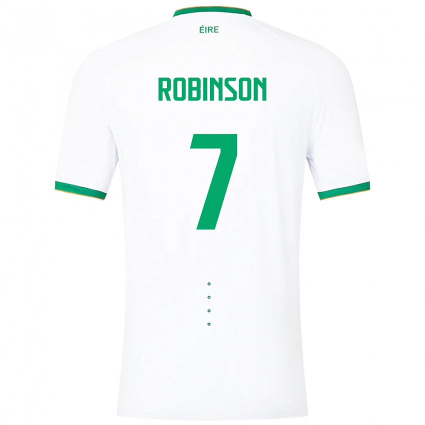 Børn Irland Callum Robinson #7 Hvid Udebane Spillertrøjer 24-26 Trøje T-Shirt