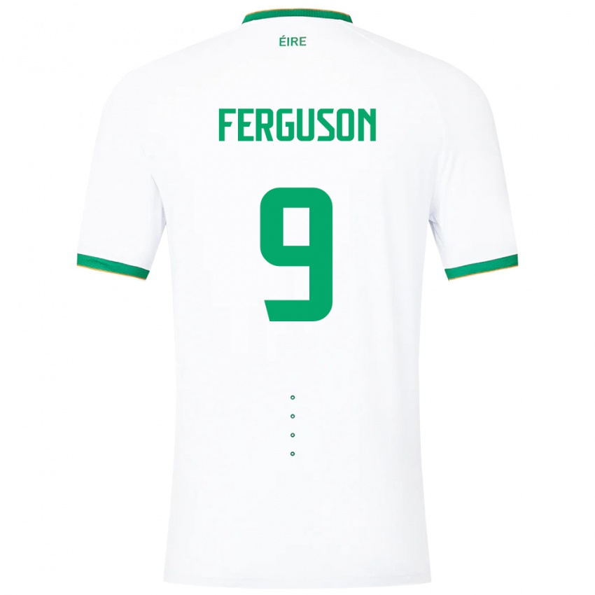 Børn Irland Evan Ferguson #9 Hvid Udebane Spillertrøjer 24-26 Trøje T-Shirt