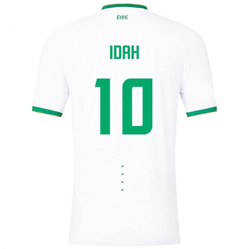 Børn Irland Adam Idah #10 Hvid Udebane Spillertrøjer 24-26 Trøje T-Shirt