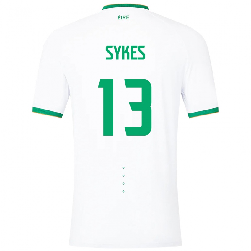 Børn Irland Mark Sykes #13 Hvid Udebane Spillertrøjer 24-26 Trøje T-Shirt