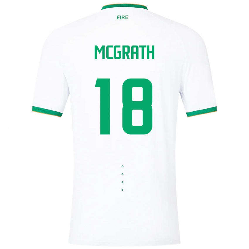 Børn Irland Jamie Mcgrath #18 Hvid Udebane Spillertrøjer 24-26 Trøje T-Shirt