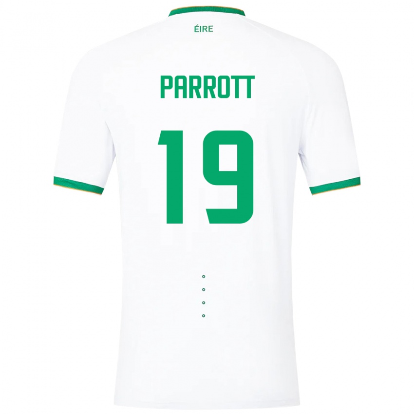 Børn Irland Troy Parrott #19 Hvid Udebane Spillertrøjer 24-26 Trøje T-Shirt