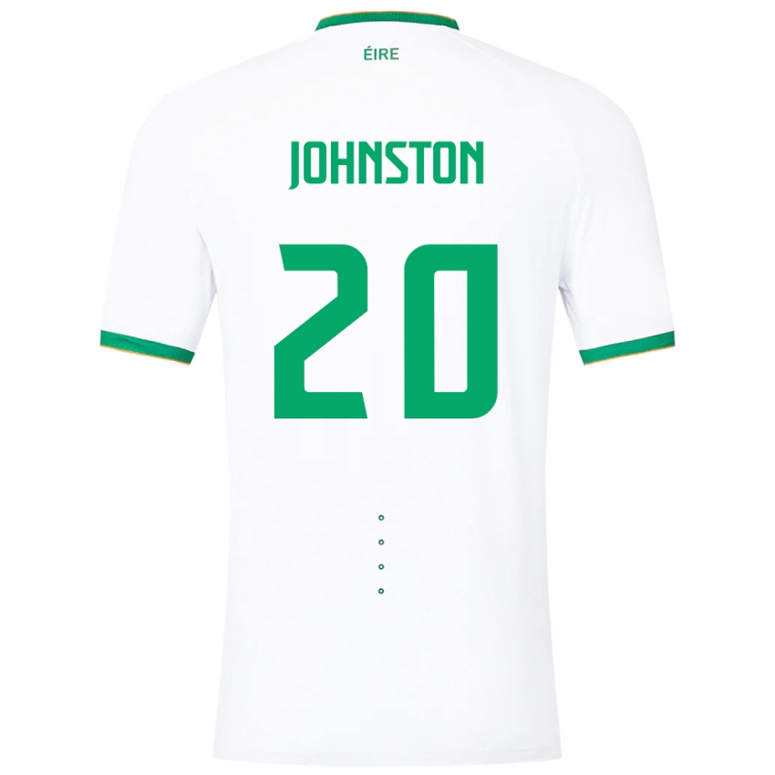 Børn Irland Mikey Johnston #20 Hvid Udebane Spillertrøjer 24-26 Trøje T-Shirt