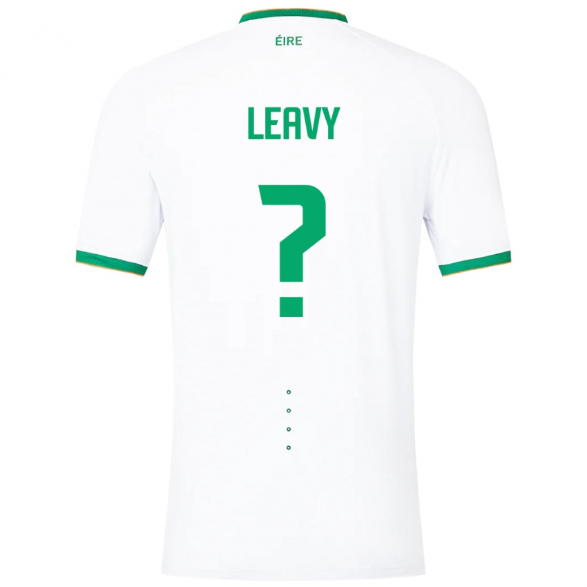 Børn Irland Kian Leavy #0 Hvid Udebane Spillertrøjer 24-26 Trøje T-Shirt